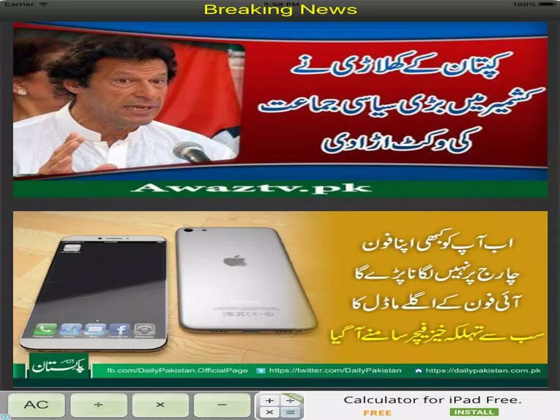 Скриншоты Dynamic News iPad 