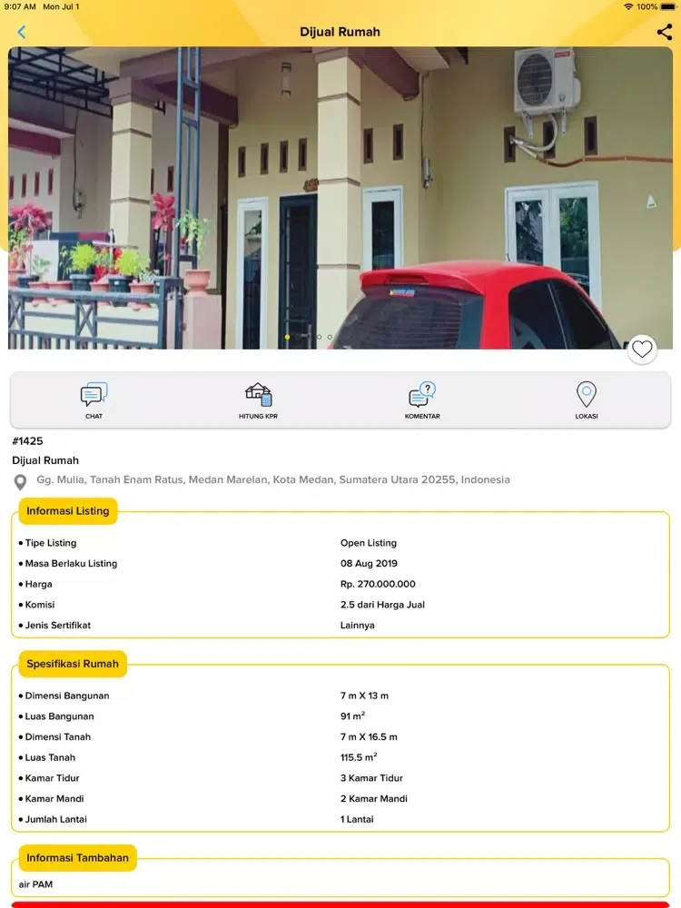 Ảnh chụp màn hình của Meta Property Agent iPad 