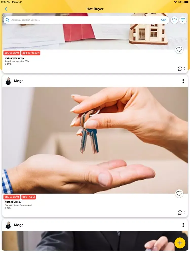 Ảnh chụp màn hình của Meta Property Agent iPad 