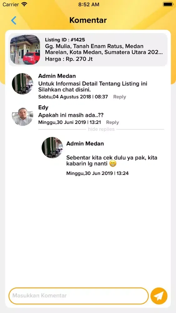 Ảnh chụp màn hình của Meta Property Agent