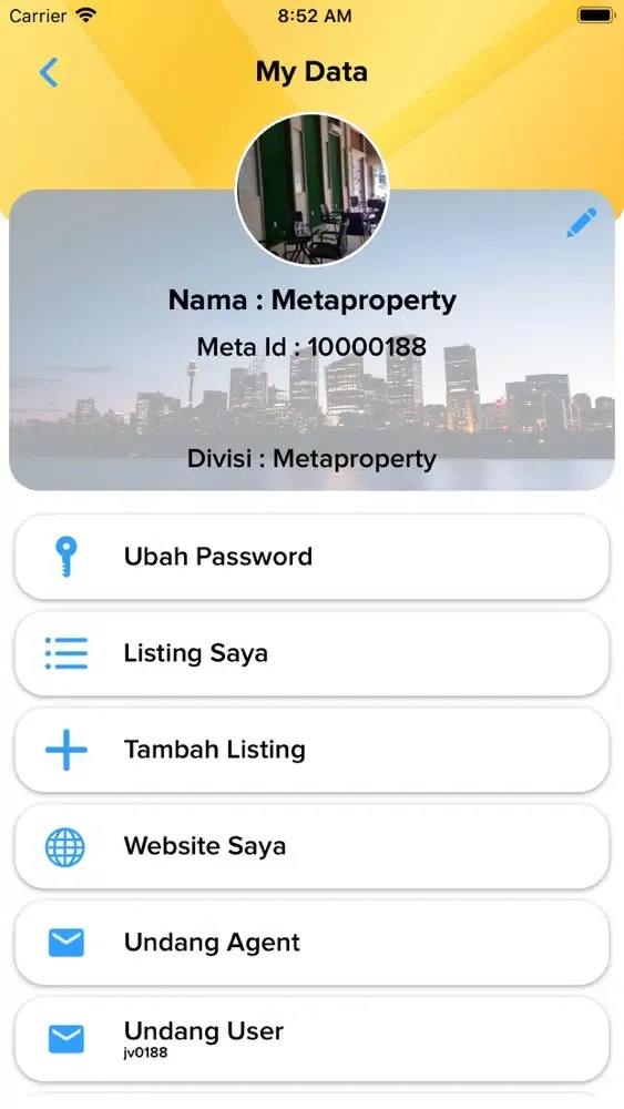 Ảnh chụp màn hình của Meta Property Agent