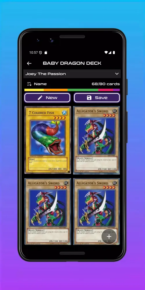 Zrzuty ekranu Yugioh Deck Builder