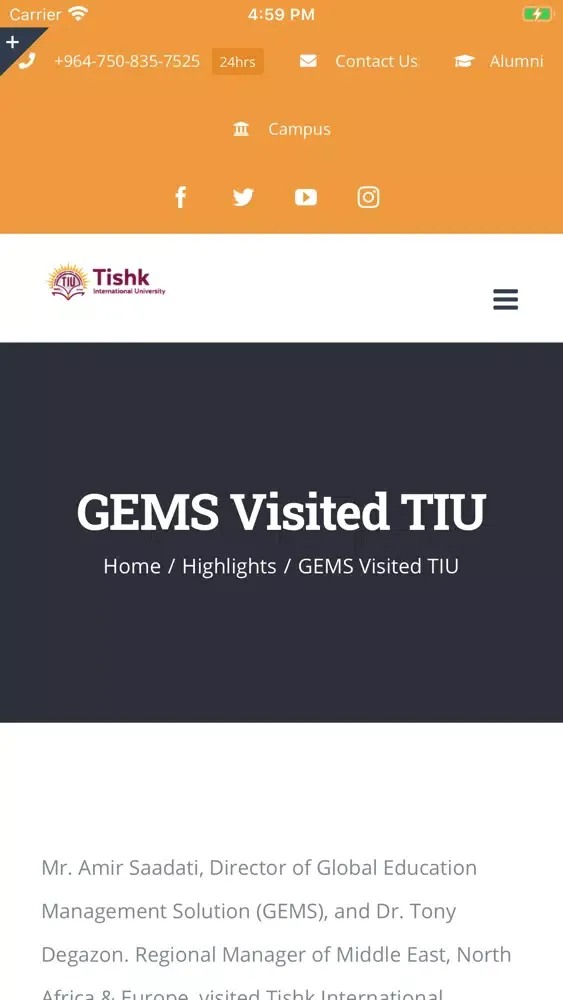 Capturas de tela do Tishk International University