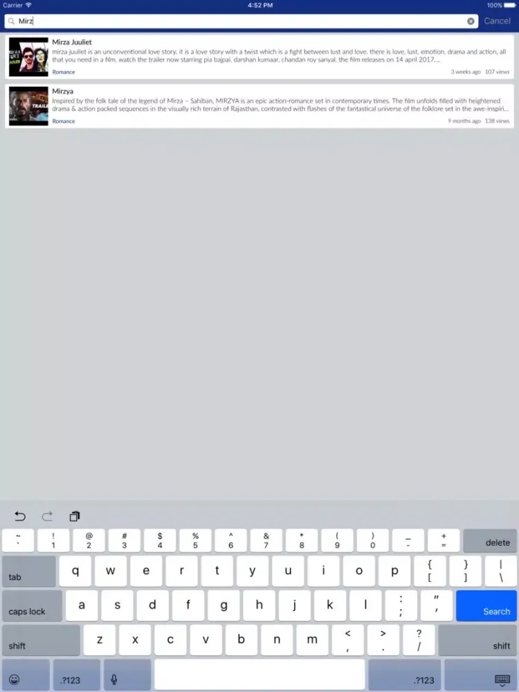 Bollywood movie trailers iPad  Ekran Görüntüleri