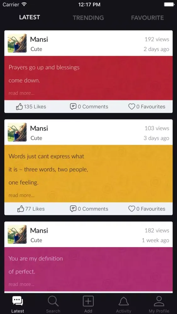Cute Quote Screenshots