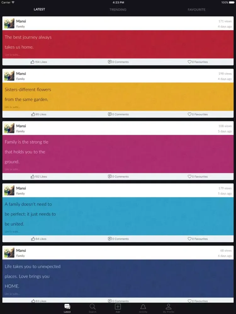 Family Quote iPad 應用截圖
