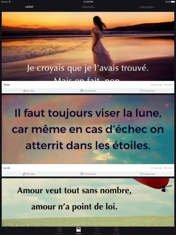 Скриншоты French Quotes Photos iPad 