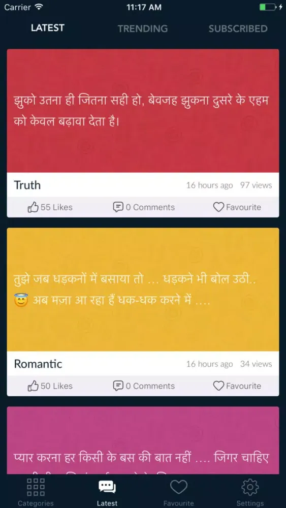 Capturas de pantalla de Hindi Status Quotes