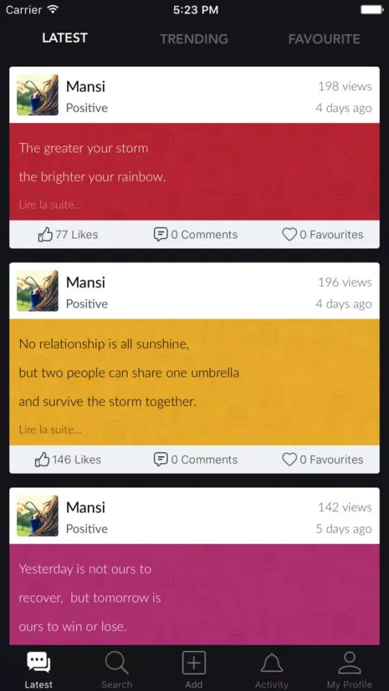 Capturas de tela do Positive Quotes be Positive
