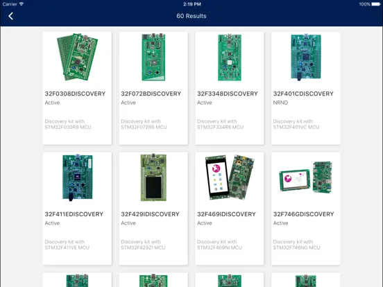 ภาพหน้าจอของ STM32 Finder iPad 