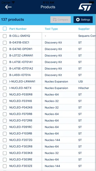 ภาพหน้าจอของ STM32 Finder
