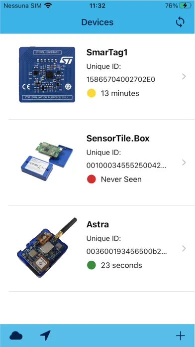 Ảnh chụp màn hình của ST Asset Tracking