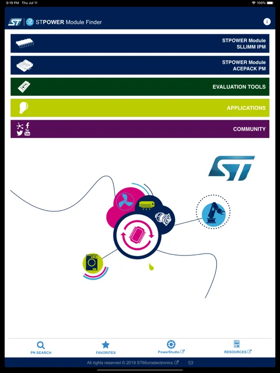 Capturas de tela do STPOWER Module Finder iPad 