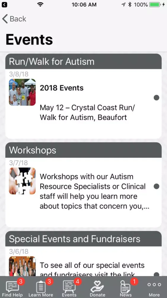 Captures d'écran de Autism Society of NC