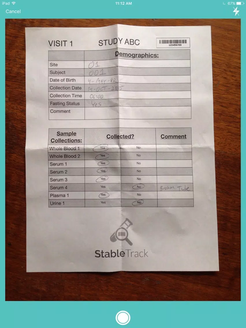 StableTrack - Lab Sample Tracking iPad  স্ক্রিনশট