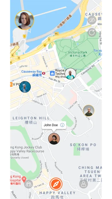 Tangkapan skrin Ping - Location Social Media