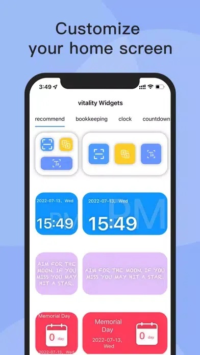 Ảnh chụp màn hình của Vitality Widge-countdown