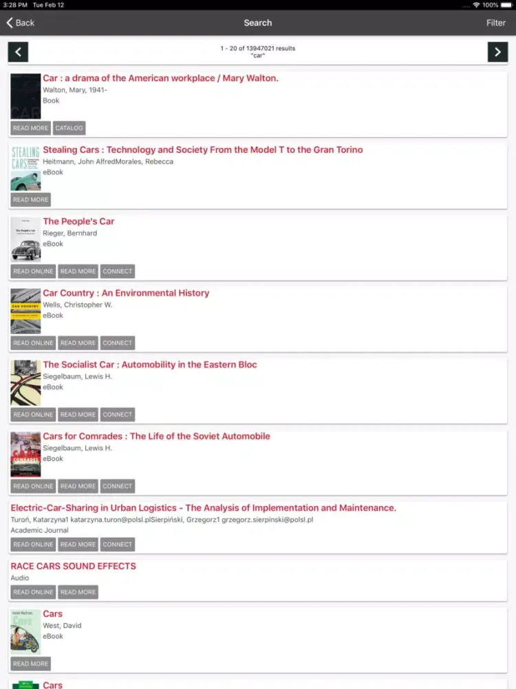 Nicosia University Library iPad  スクリーンショット