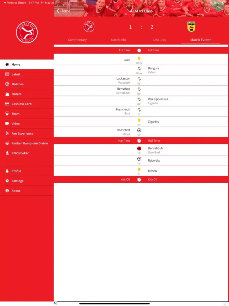 Almere City FC Official iPad 应用截图