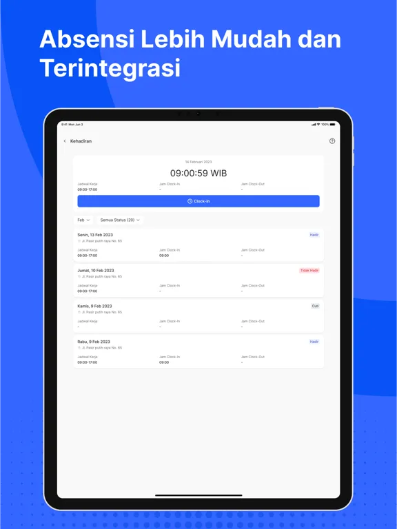 Ảnh chụp màn hình của StafBook Karyawan iPad 
