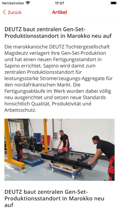 Tangkapan skrin DEUTZ Mobile