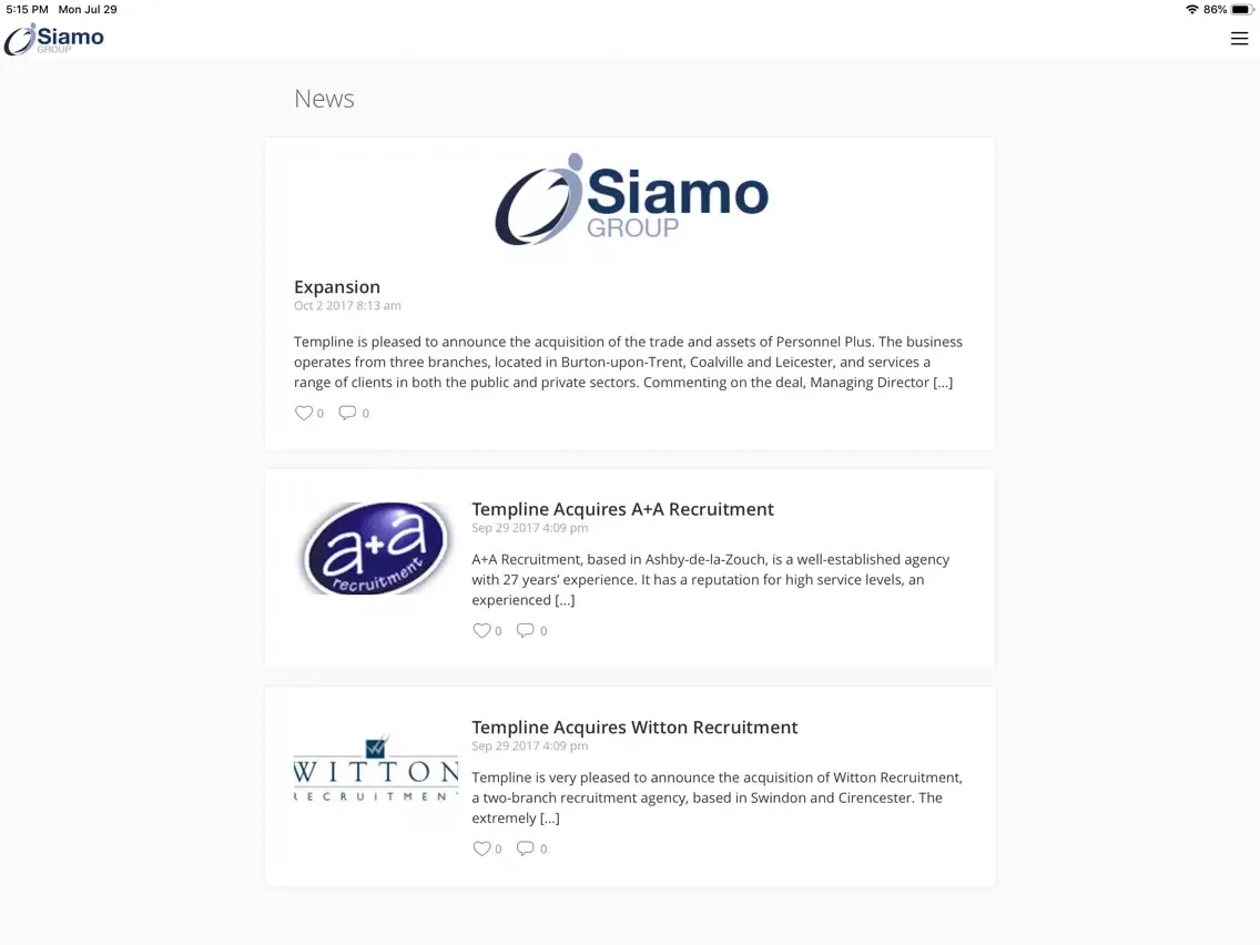 Скриншоты Siamo Group iPad 
