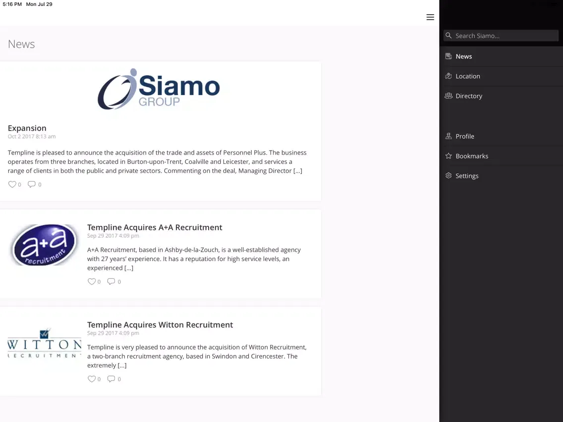 Скриншоты Siamo Group iPad 