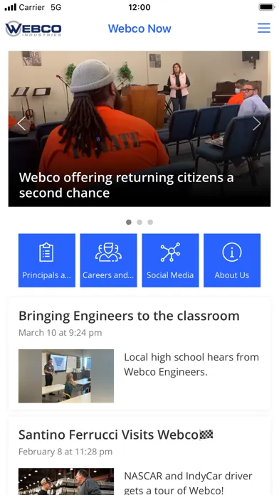 Webco's Trusted Teammate App Screenshots