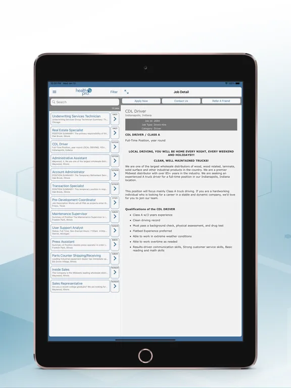 Скриншоты HealthPro Dental Staffing iPad 