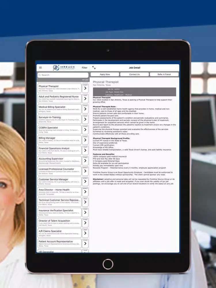 InReach Staffing Solutions iPad  Screenshots