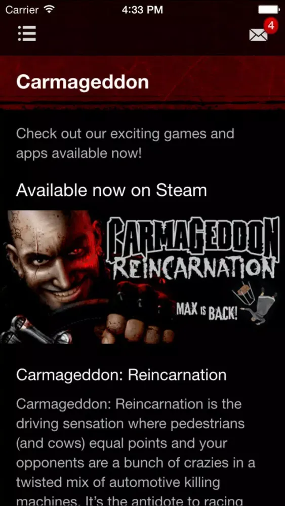 Ảnh chụp màn hình của Carmageddon CLINT