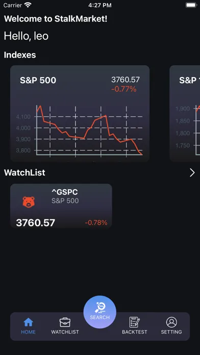 Capturas de tela do Stalk Market