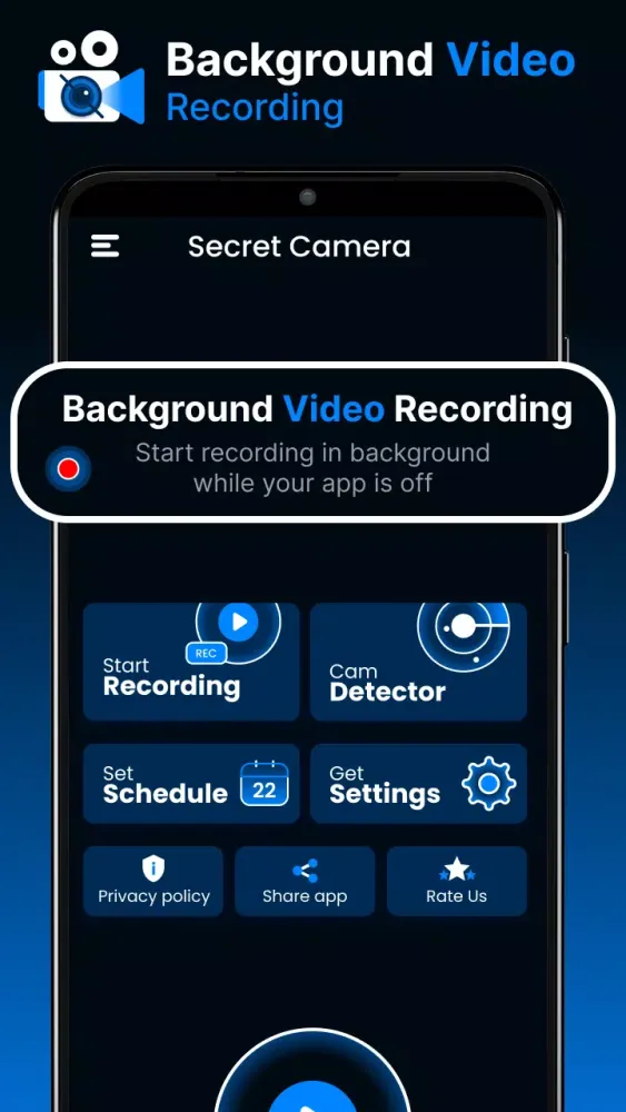 Background Video Recorder App Screenshots