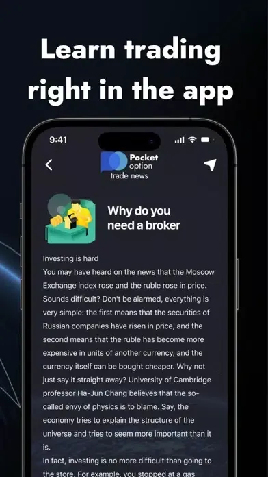 Ảnh chụp màn hình của Pocket Option Trade News