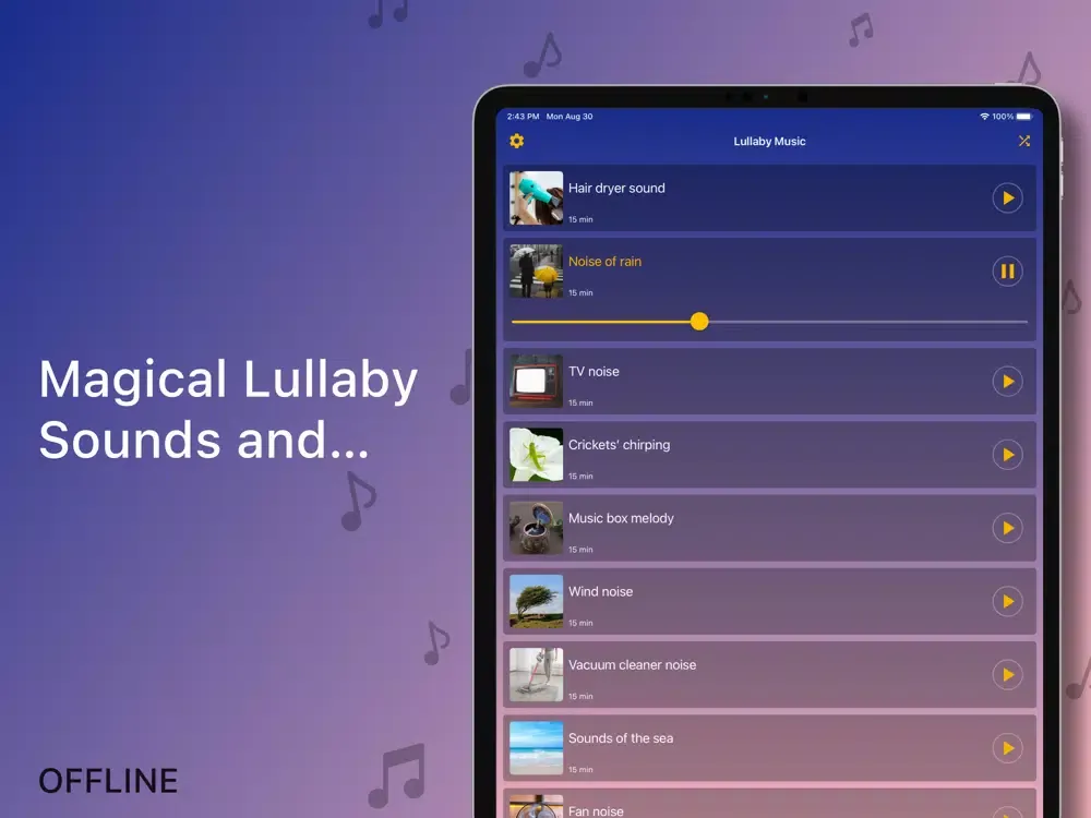 Lullaby music. Baby lullabies iPad  Screenshots