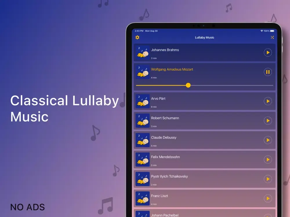 Lullaby music. Baby lullabies iPad  Screenshots