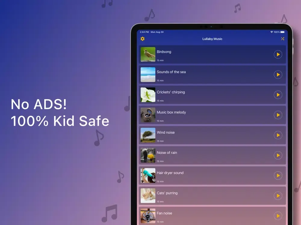 Lullaby music. Baby lullabies iPad  Screenshots