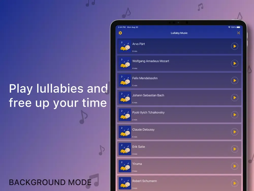 Lullaby music. Baby lullabies iPad  Screenshots