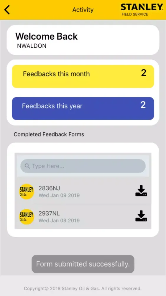 Zrzuty ekranu FieldService-App