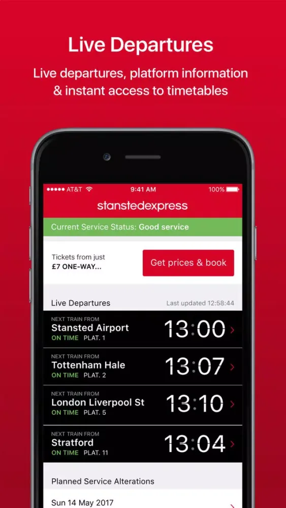 Capturas de tela do Stansted Express Tickets