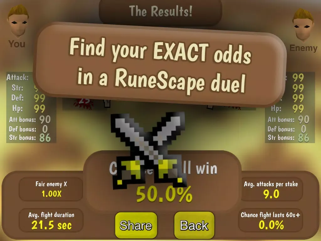 DuelBuddy for RuneScape- Ultimate Duel Arena calculator- Oldschool RS- Master RS staking tool iPad Screenshots