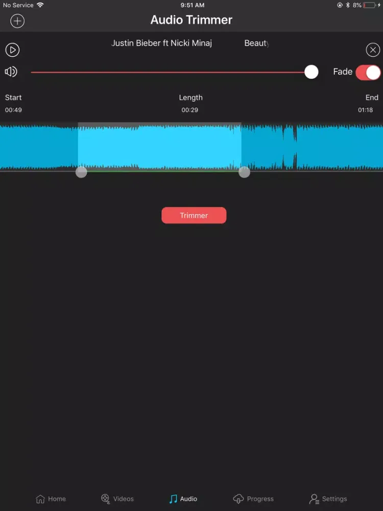 Ảnh chụp màn hình của Trim & Cut - Video Music Edit iPad 