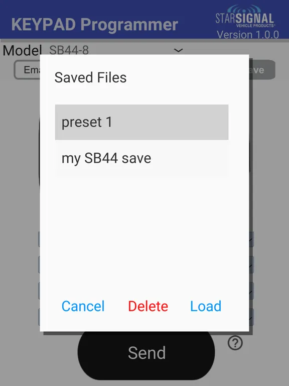 Tangkapan layar Star Signal SB44 Controller iPad