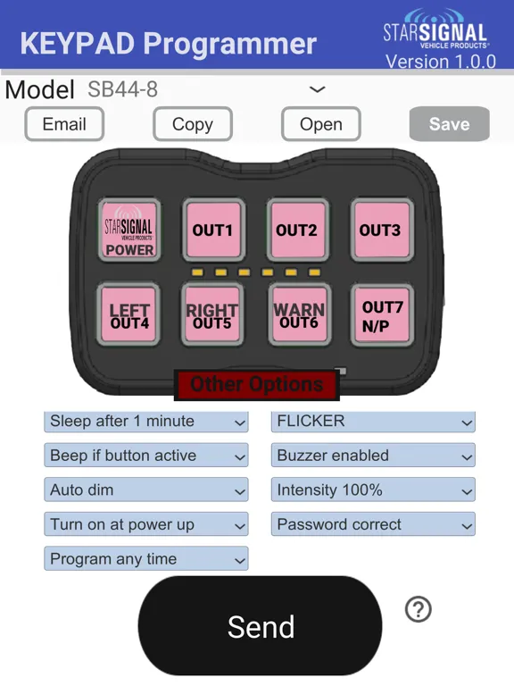 Tangkapan layar Star Signal SB44 Controller iPad