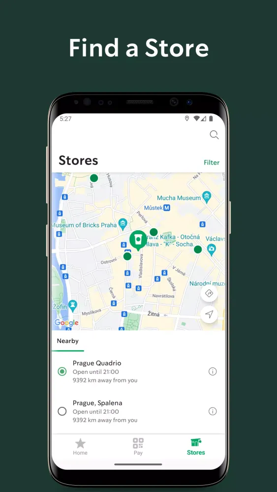Ảnh chụp màn hình của Starbucks Czechia