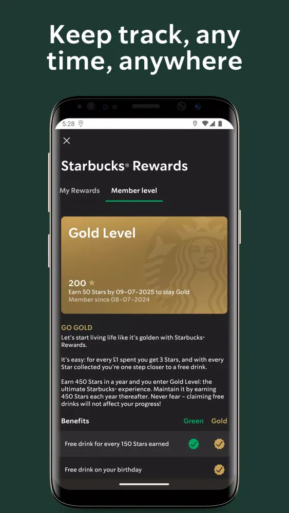 Ảnh chụp màn hình của Starbucks Czechia