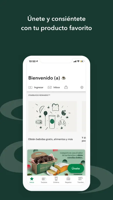 Capturas de tela do Starbucks México