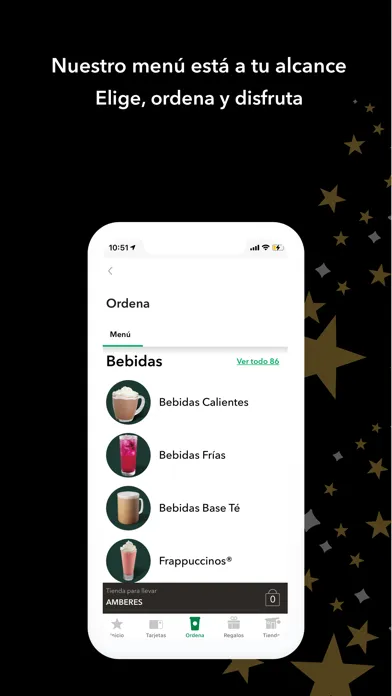 Capturas de tela do Starbucks México