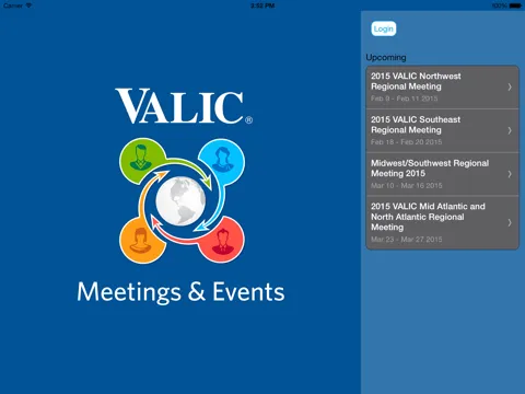 Capturas de tela do VALIC Meetings and Events iPad 