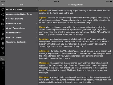Capturas de tela do VALIC Meetings and Events iPad 